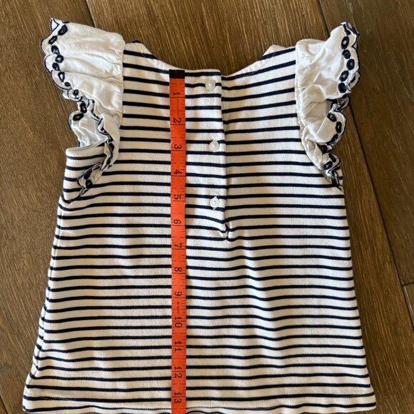 Janie and Jack nautical flutter sleeve eyelet ruffle dress size 12/18 months - Picture 7 of 8